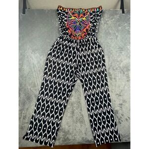 Trina Turk x INC Strapless Tribal Print Jumpsuit XL Tropical Resortwear Boho